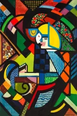 Daughter in a Rocker (1917–1918) painting in high resolution by Henry Lyman Sayen. Original from the Smithsonian Institution. Digitally enhanced by rawpixel.