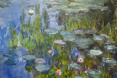Claude Monet's Water Lilies (1915), famous vintage painting. Original public domain image from Digital Commonwealth. Digitally enhanced by rawpixel.More: Original public domain image from Wikimedia Commons