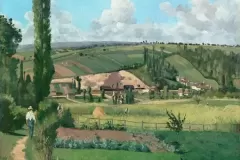 Landscape at Les Pâtis, Pontoise (1868) by Camille Pissarro. Original from The National Gallery of Art. Digitally enhanced by rawpixel.