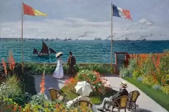 Garden at Sainte-Adresse by Claude Monet, high resolution famous painting. Original from The MET. Digitally enhanced by rawpixel.