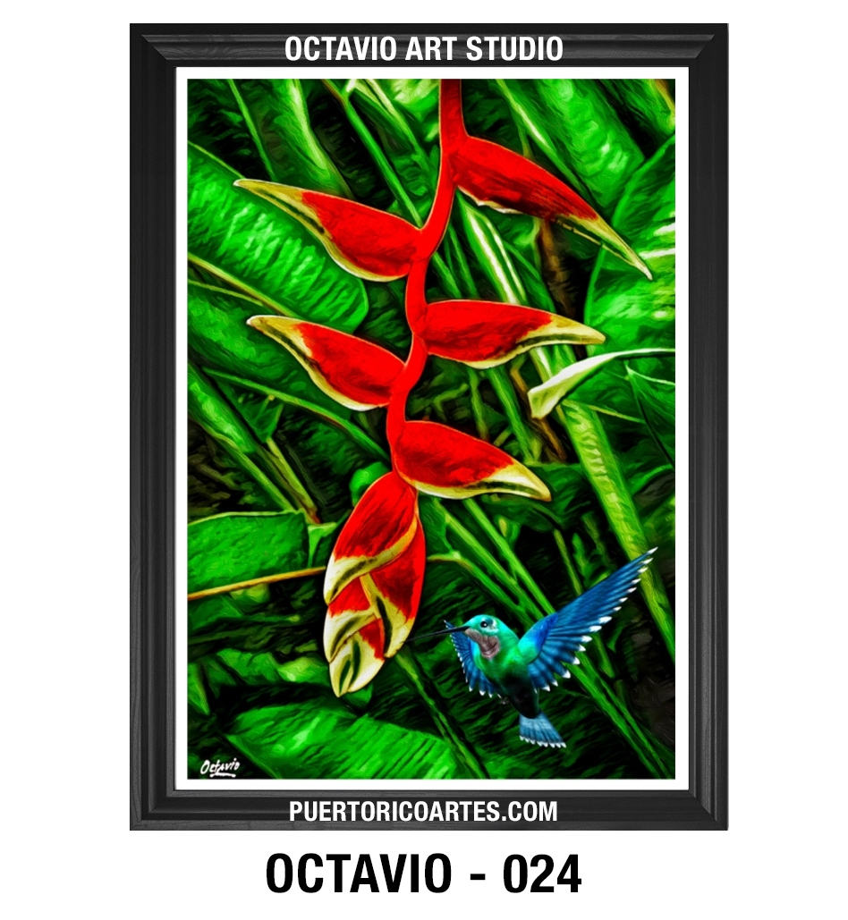 AN-024 Heliconia y Zumbador de Puerto Rico (Vertical)