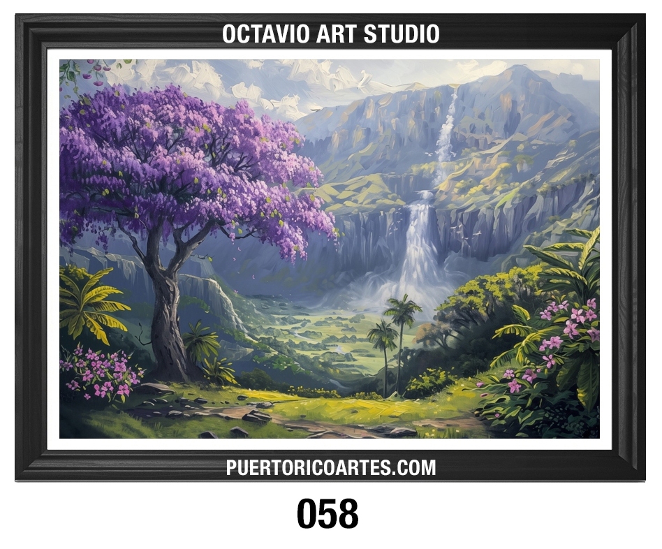 PR-058 Jacaranda con Cascada en las Montañas v2