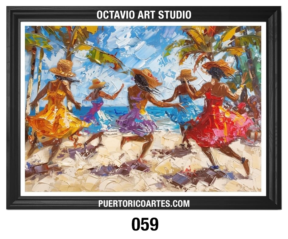 G-059 Mujeres bailando en la Playa