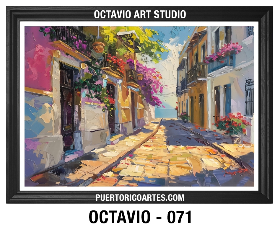 PR-071 Calles de Viejo San Juan con Balcones y Flores v2