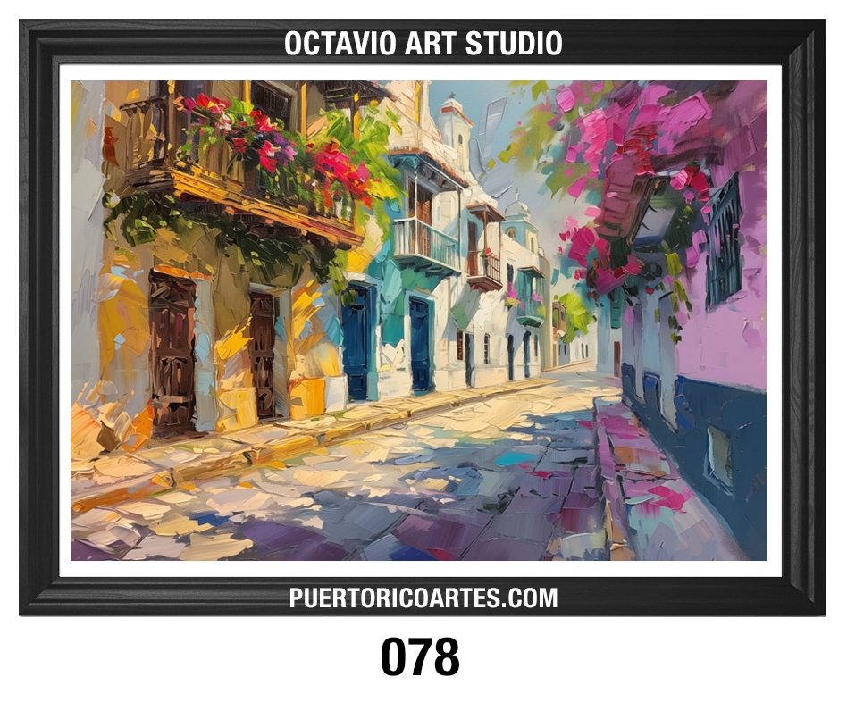 PR-078 Calles de Viejo San Juan con Balcones y Flores v3