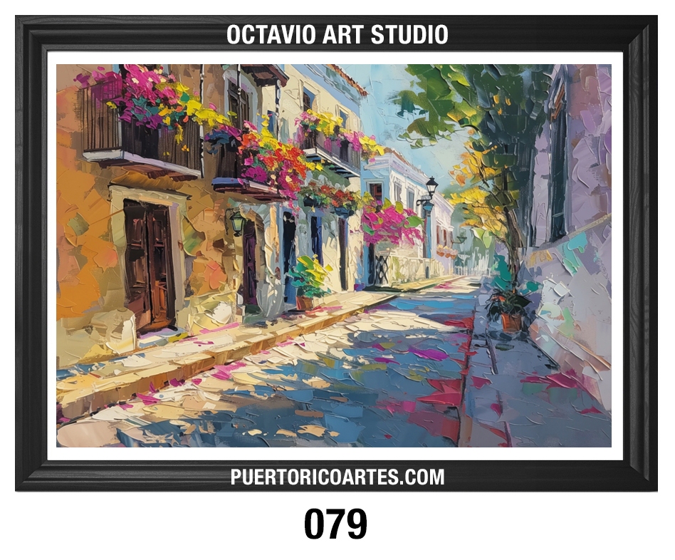 PR-079 Calles de Viejo San Juan con Balcones y Flores v4