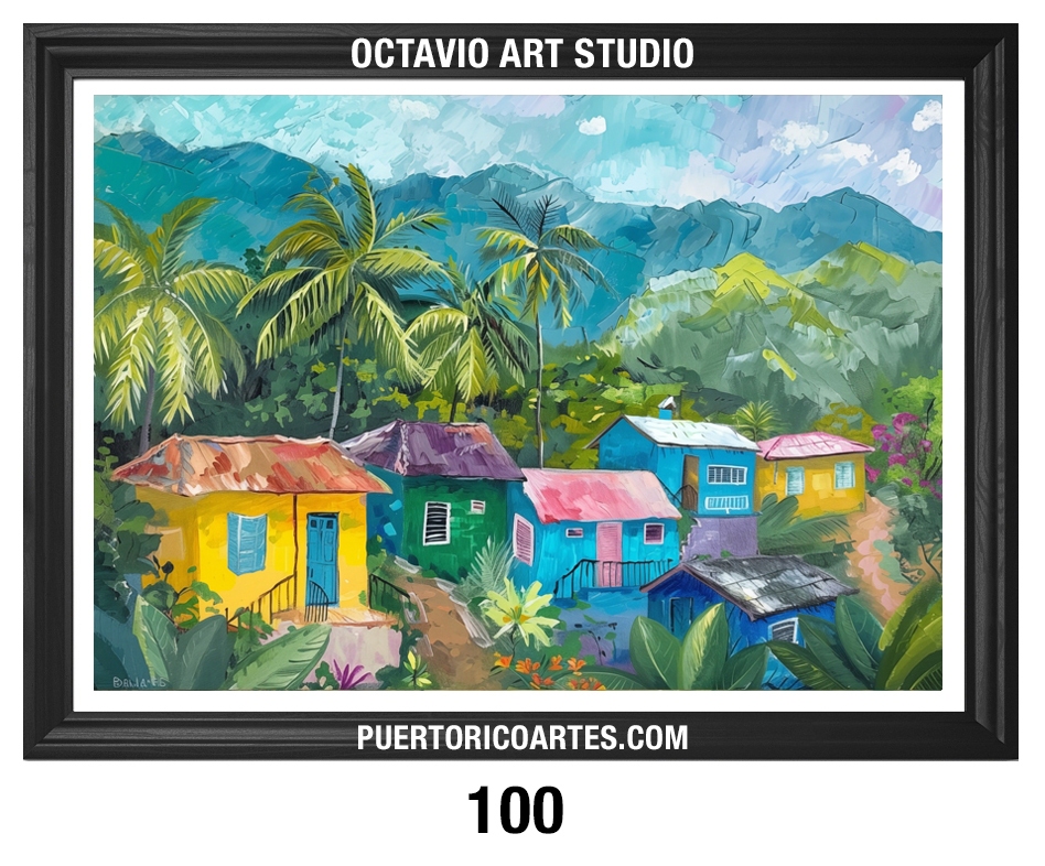 PR-100 Casitas de Colores en el Campo con Montañas v2