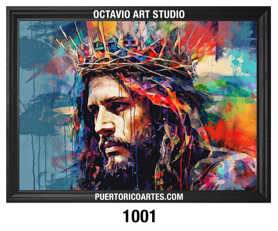 RE-1001 Jesús de Perfil con Corona de Espinas Abstracto