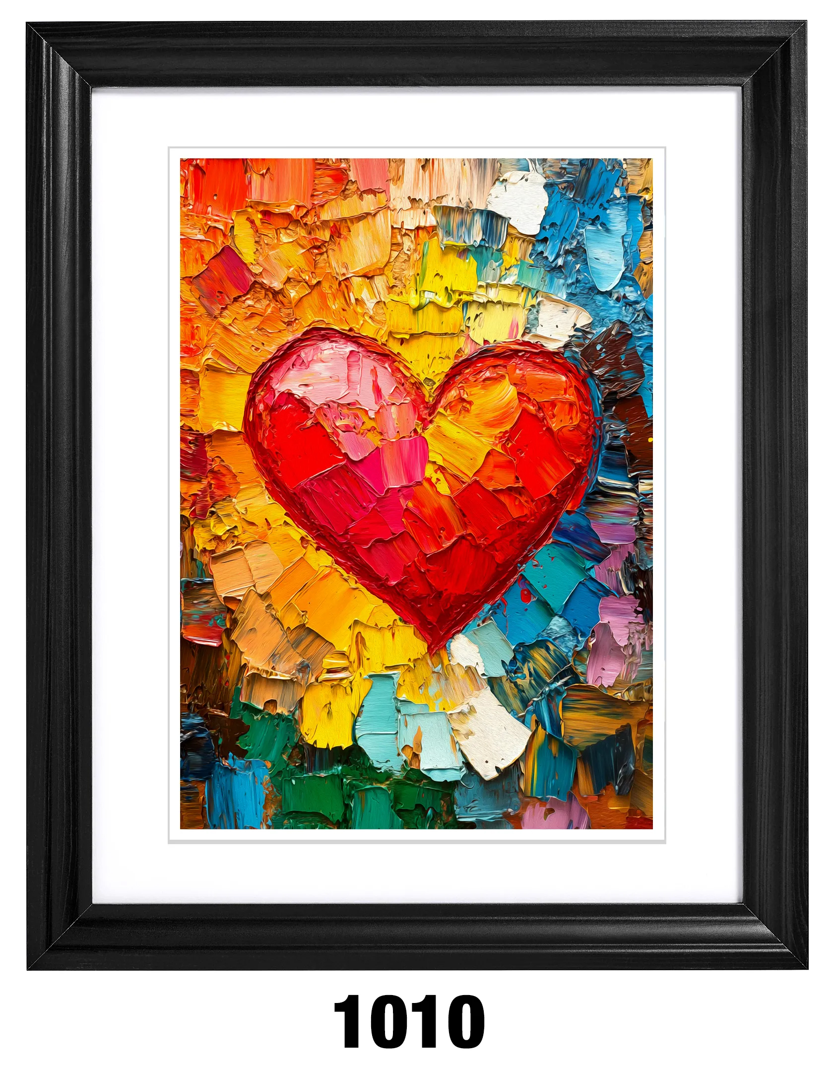 A-1010 Corazón Rojo y Fondo de Colores Abstracto