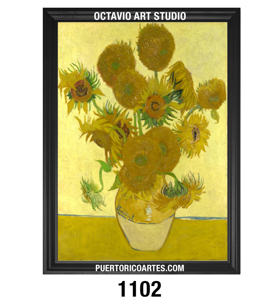 PF-1102 Vase with Fifteen Sunflowers – Vincent Van Gogh (1888) PF-1102 Vase with Fifteen Sunflowers - Van Gogh (1888)