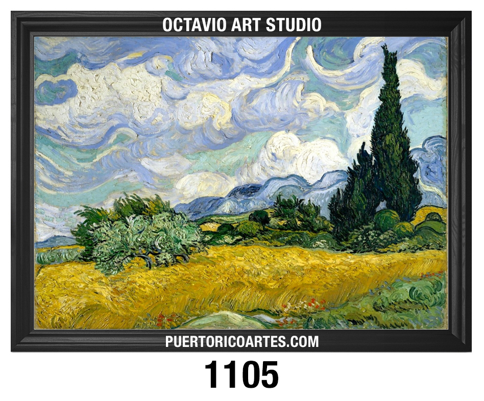 PF-1105 – A Wheat Field, with Cypresses – Vincent Van Gogh (1889) PF-1105 - A Wheat Field, with Cypresses - Vincent Van Gogh (1889)