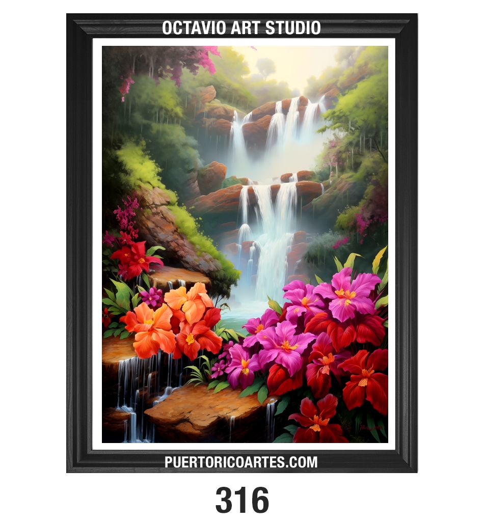 A-316 Cascada con Flores I
