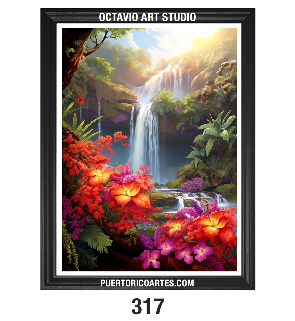 A-317 Cascada con Flores IV
