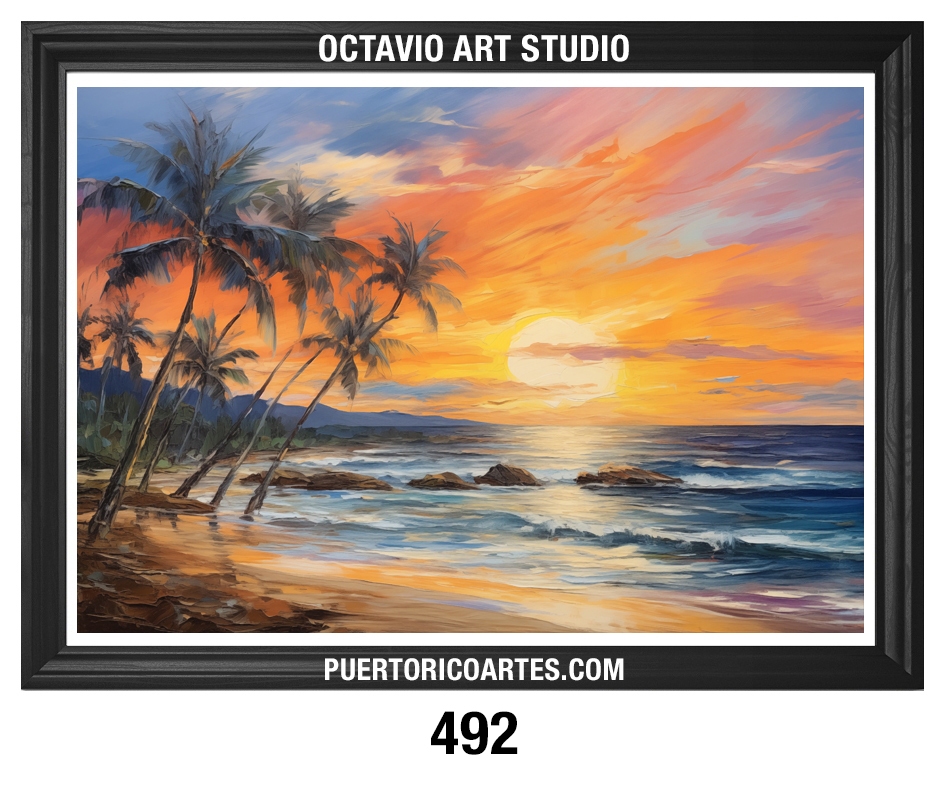 PR-492 Playa, Olas y Palmeras al Atardecer III