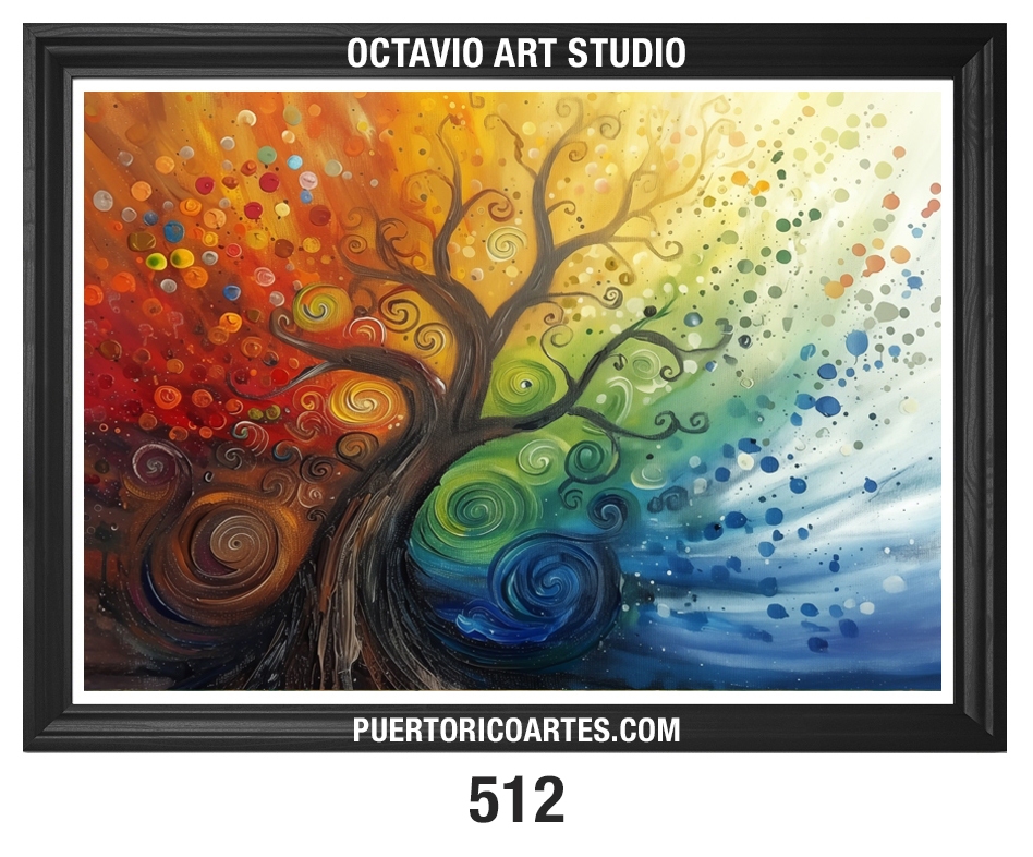 A-512 Ásbol de la Vida con colores de arcoíris II