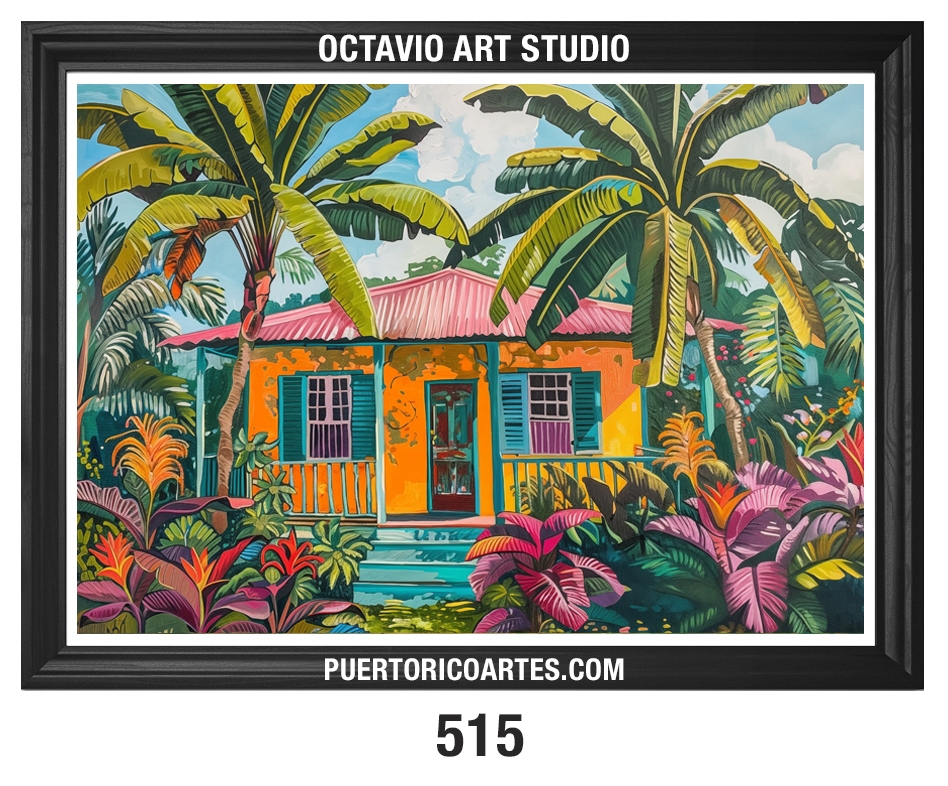 A-515 Colorida Casita Caribeña de Madera II