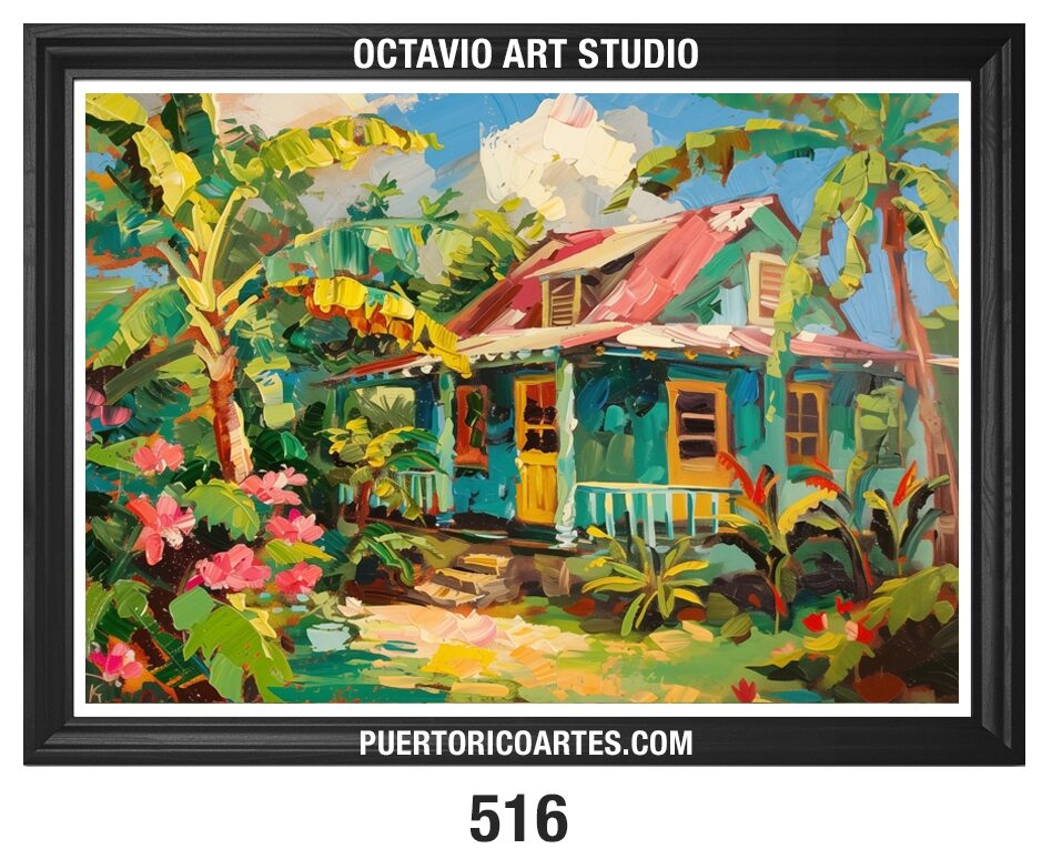A-516 Colorida Casita Caribeña de Madera I