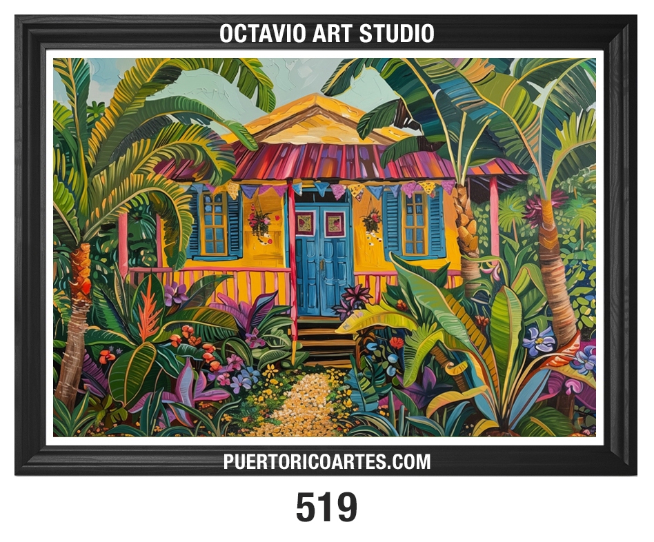 A-519 Colorida Casita Caribeña de Madera III