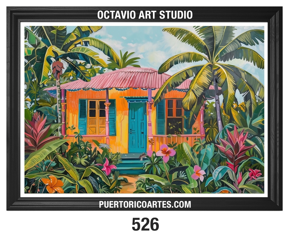 A-526 Colorida Casita Caribeña de Madera IV