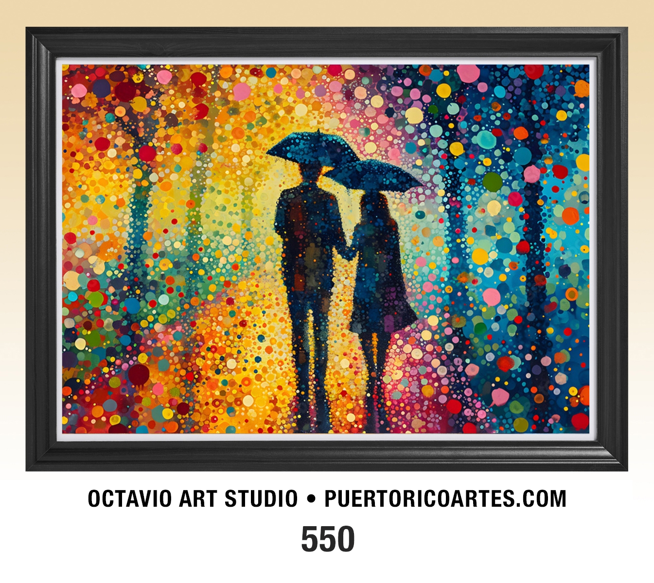 G-550 Pareja bajo Lluvia de Colores