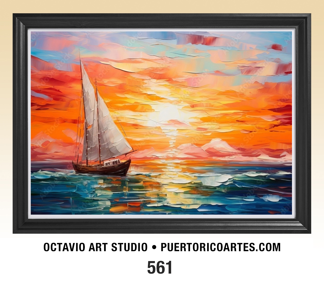 PR-561 Velero en el Mar al Atardecer II