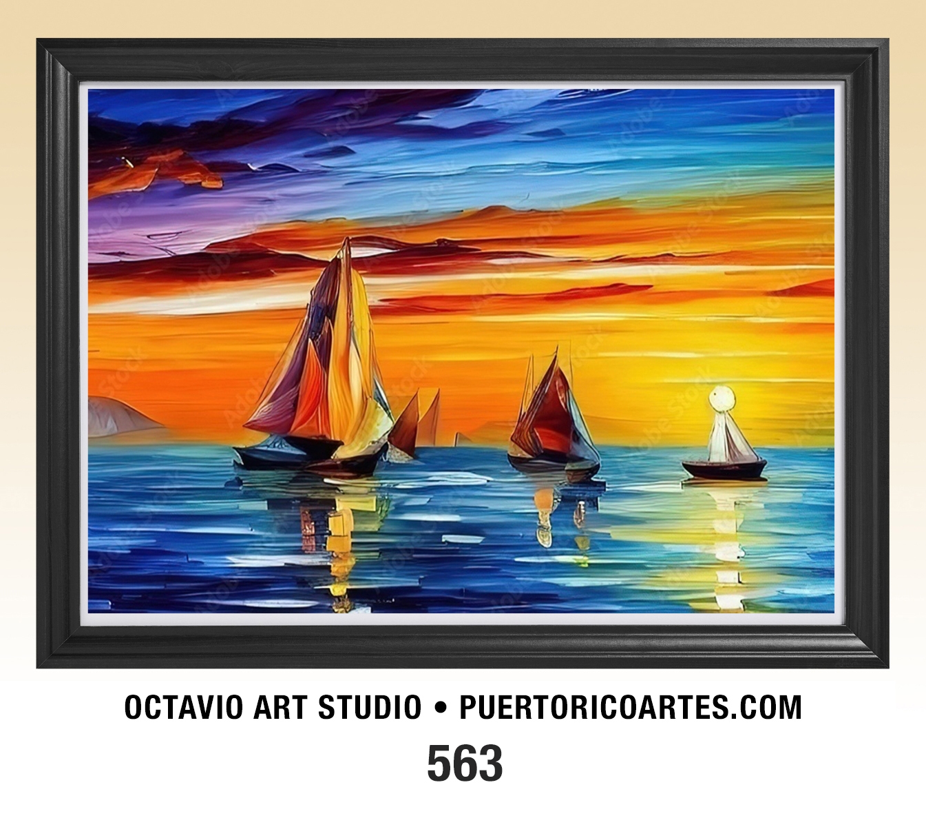 PR-563 Veleros a Colores en el Mar al Atardecer II
