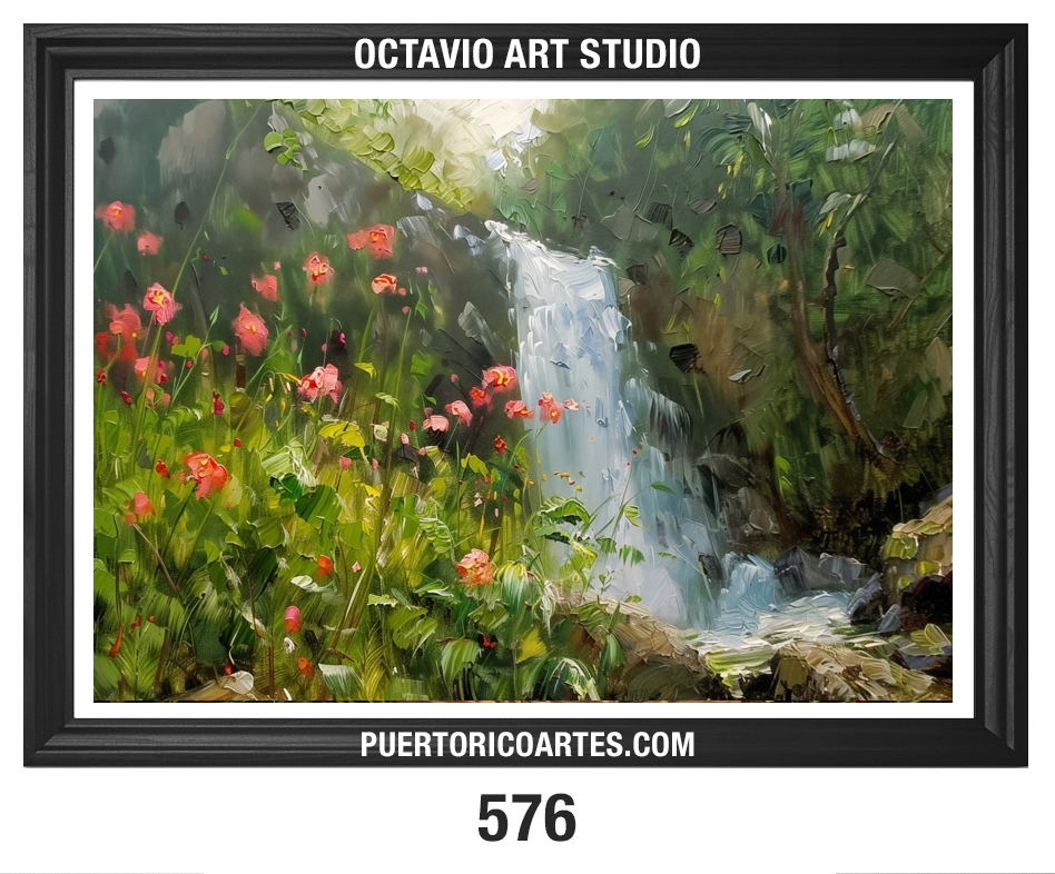 PR-576 Cascada con Flores