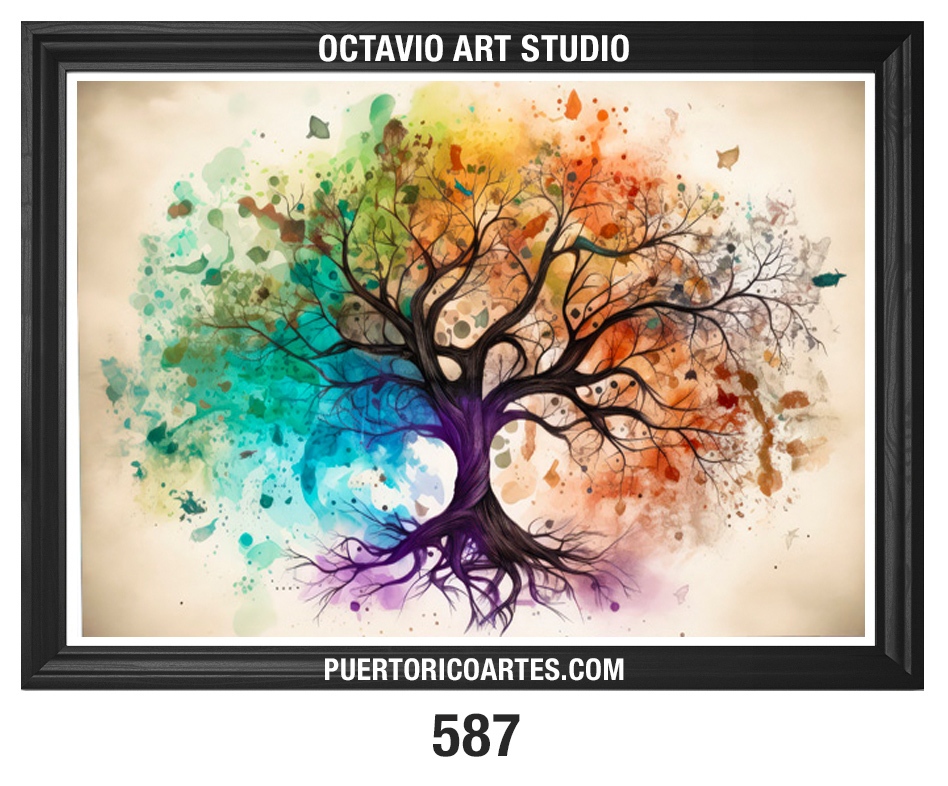 A-587 Árbol de la Vida Abstracto con Raíces