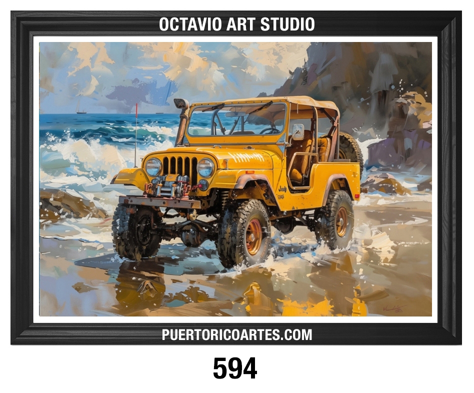 PR-594 Jeep Amarillo en la Playa