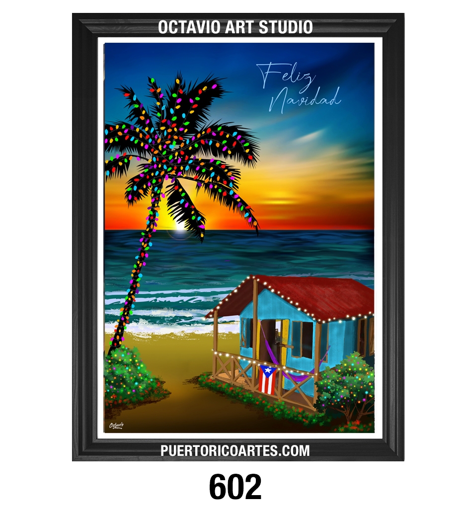 PR-602 Atardecer en Casita de Playa en Navidad (Vertical)
