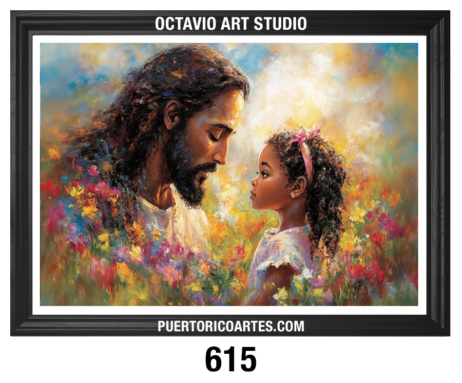 RE-615 Jesus y la Niña con Flores