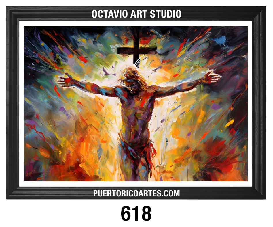 RE-618 Jesús en la Cruz Abstracto