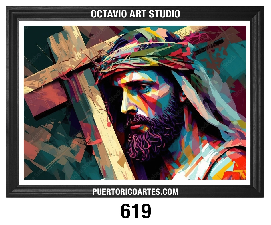 RE-619 Jesús cargando la Cruz Abstracto I