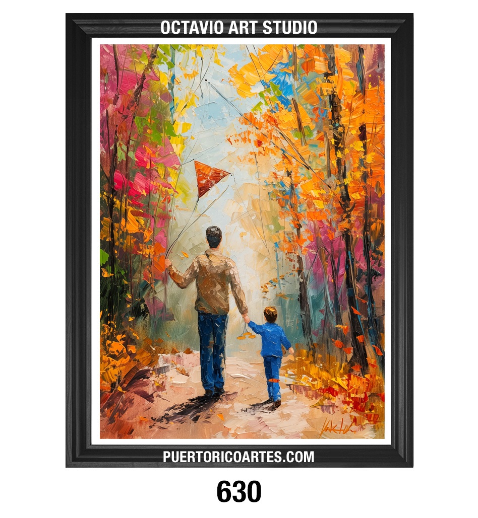 G-630 Padre con su hijo volando Chiringa (Vertical)