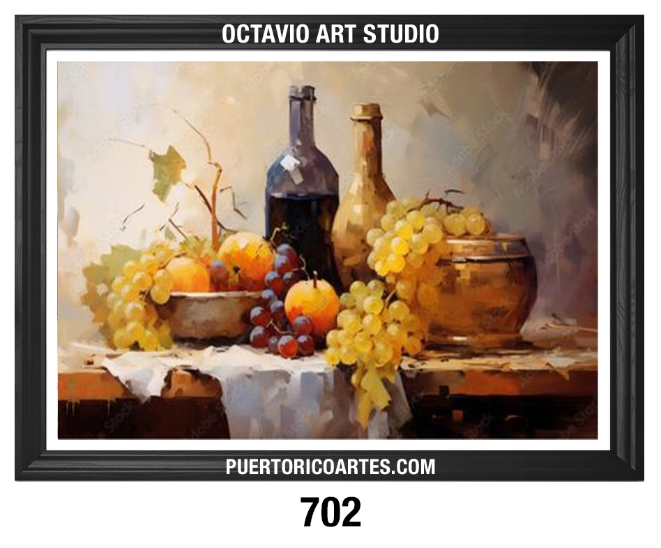 PR-702 Bodegón Con Vino y Uvas Tradicional I