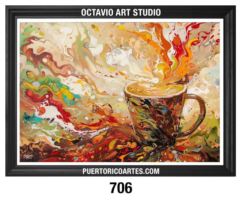 PR-706 Taza de Café Late Explosión Abstracta I