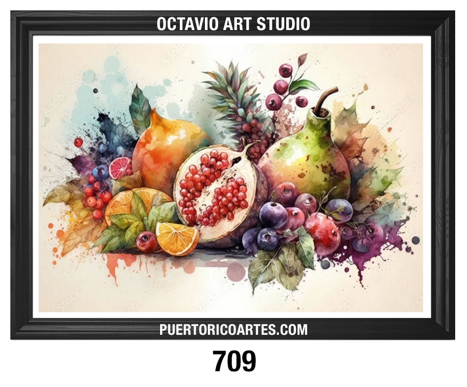 PR-709 Bodegón de Frutas Tropicales en Acuarela I