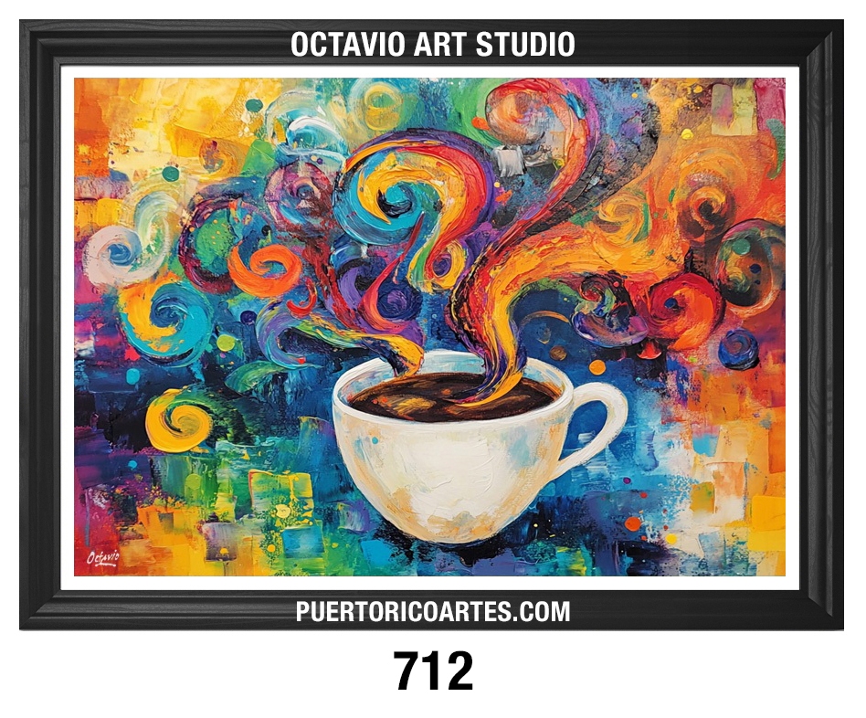 PR-712 Taza de Café Late Explosión Abstracta II