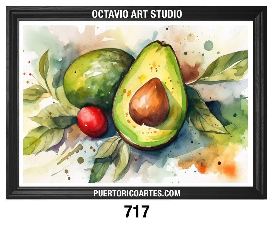 PR-717 Aguacates en Acuarela