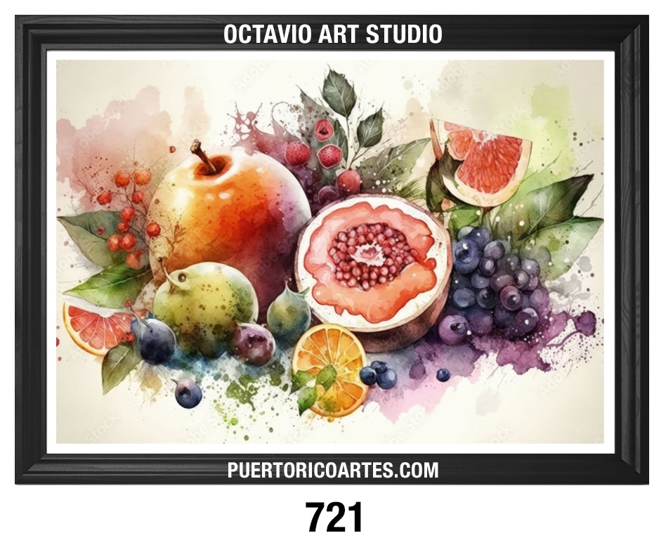 PR-721 Bodegón de Frutas Tropicales en Acuarela II