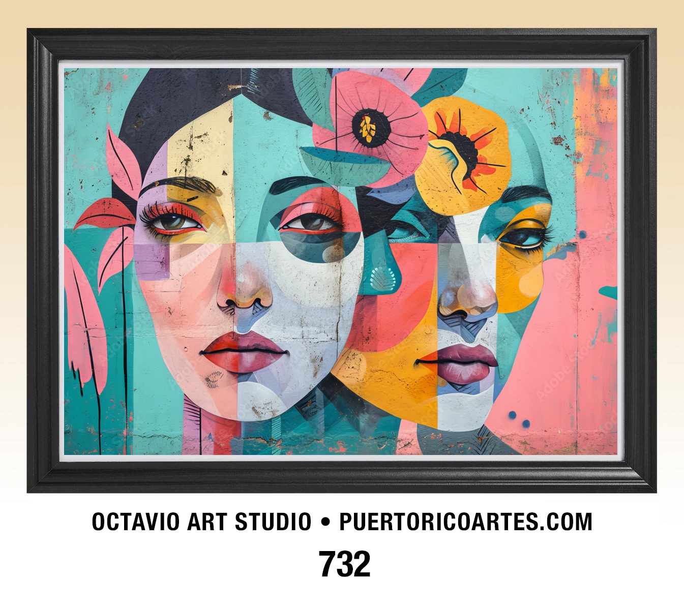 G-732 Caras de Mujeres Abstracto II