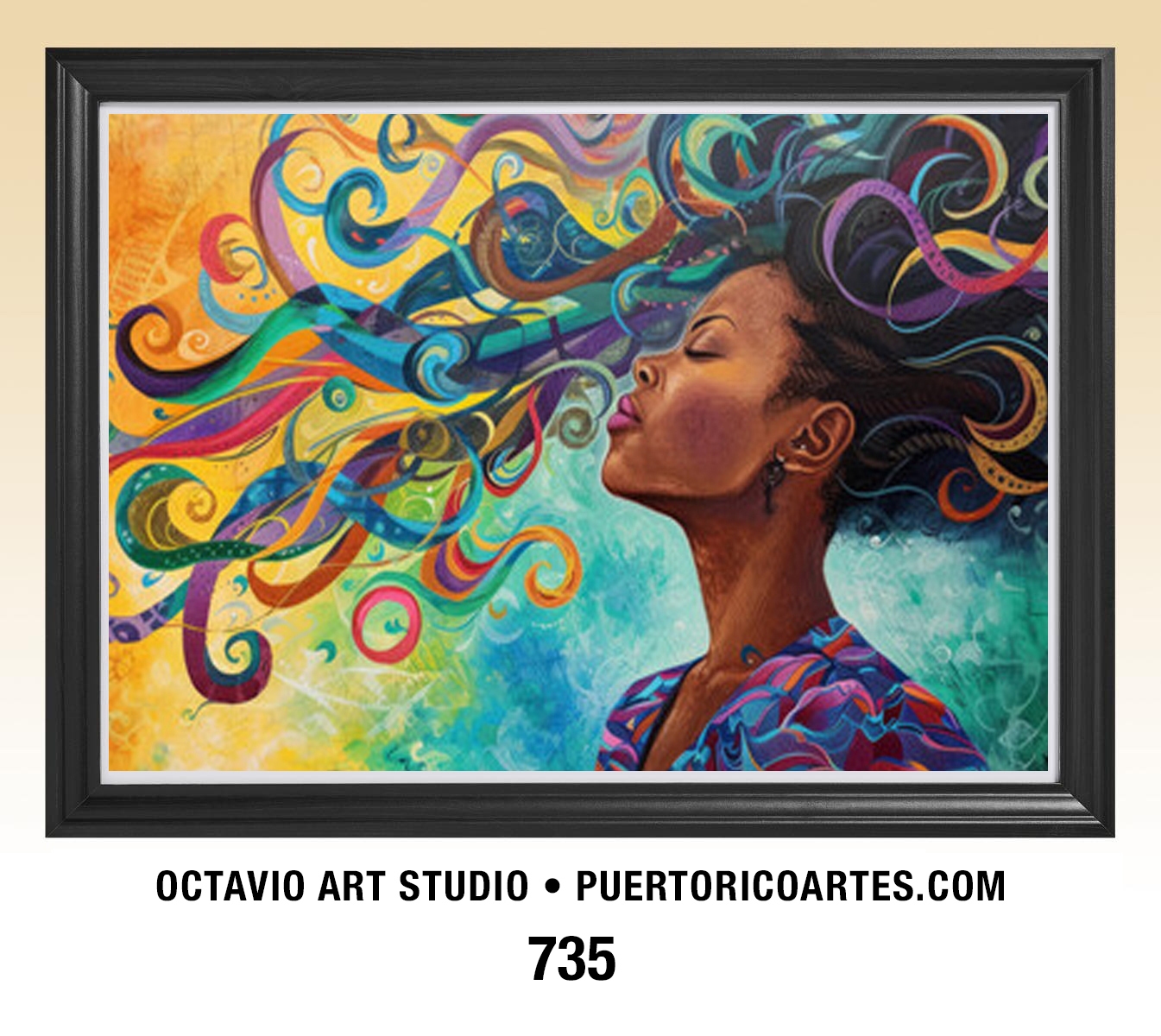 G-735 Mujer con Risos de Colores