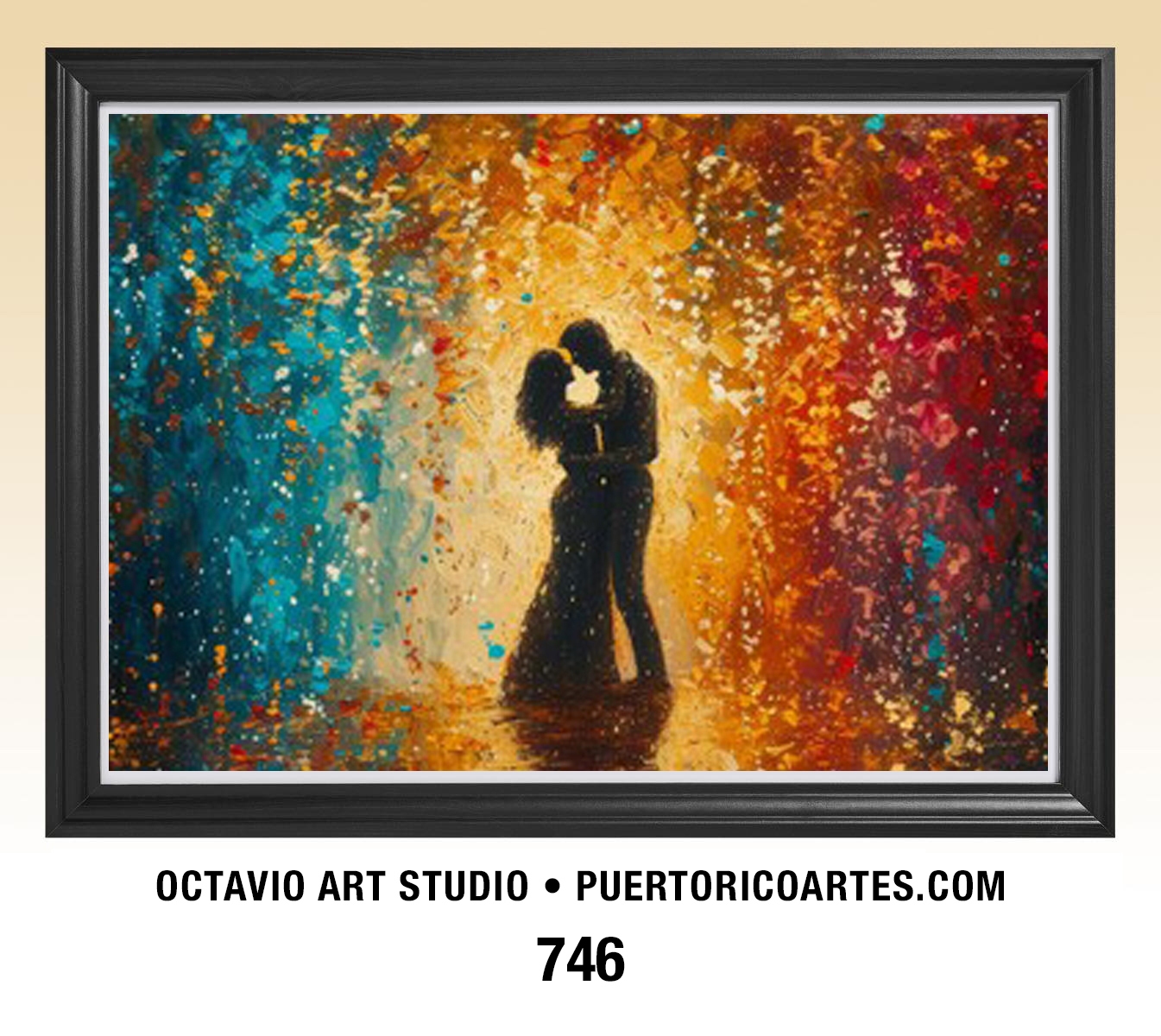 G-746 Abrazo bajo lluvia de Colores