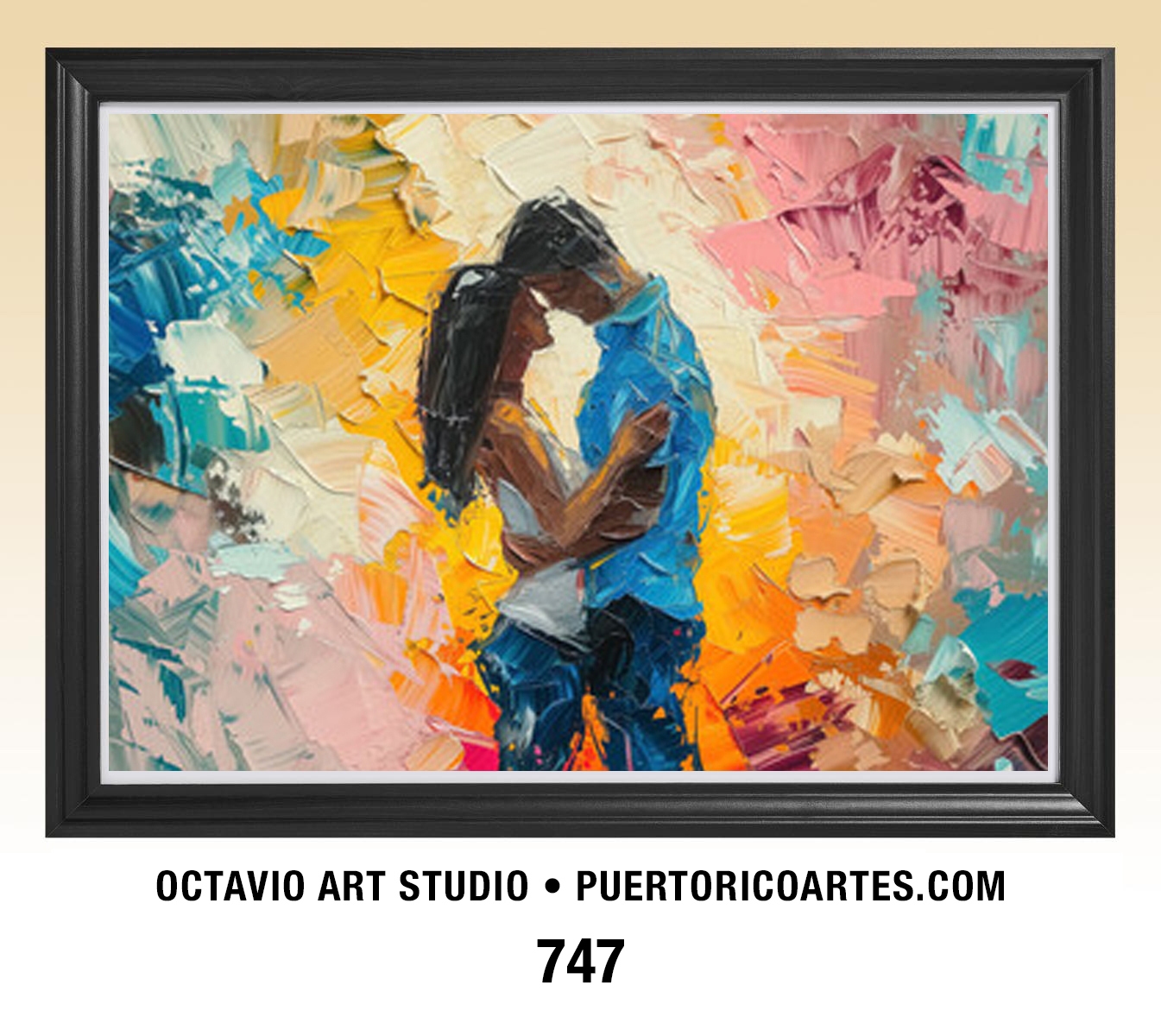 G-747 Abrazo de Pareja Abstracto