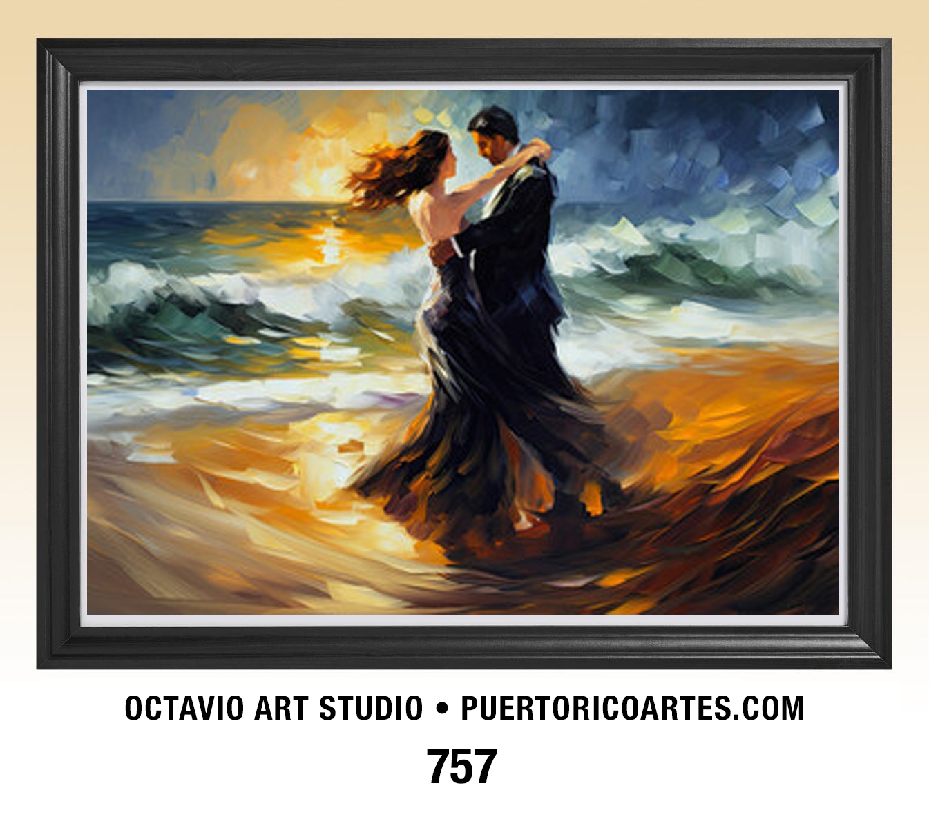 G-757 Pareja Bailando a orillas del mar