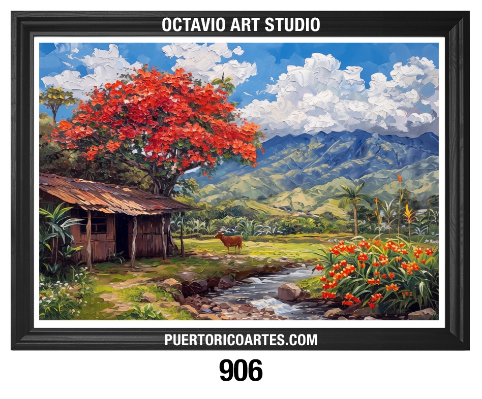 PR-906 – Casita de Campo, Flamboyán Rojo y Río v2