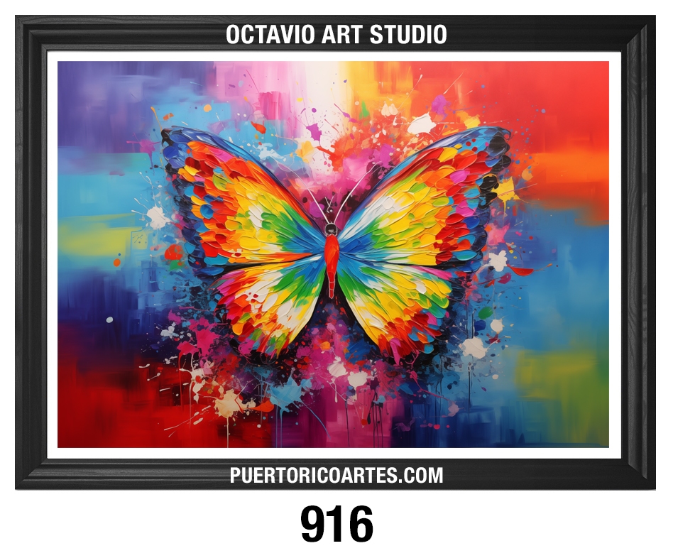 AN-916 Colorida Mariposa Abstracta I