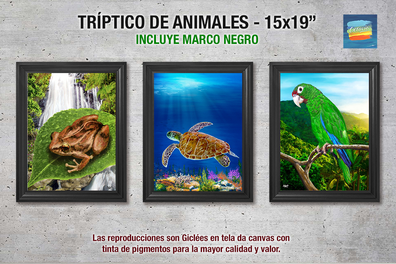 Tríptico de Animales - Octavio Art Studio