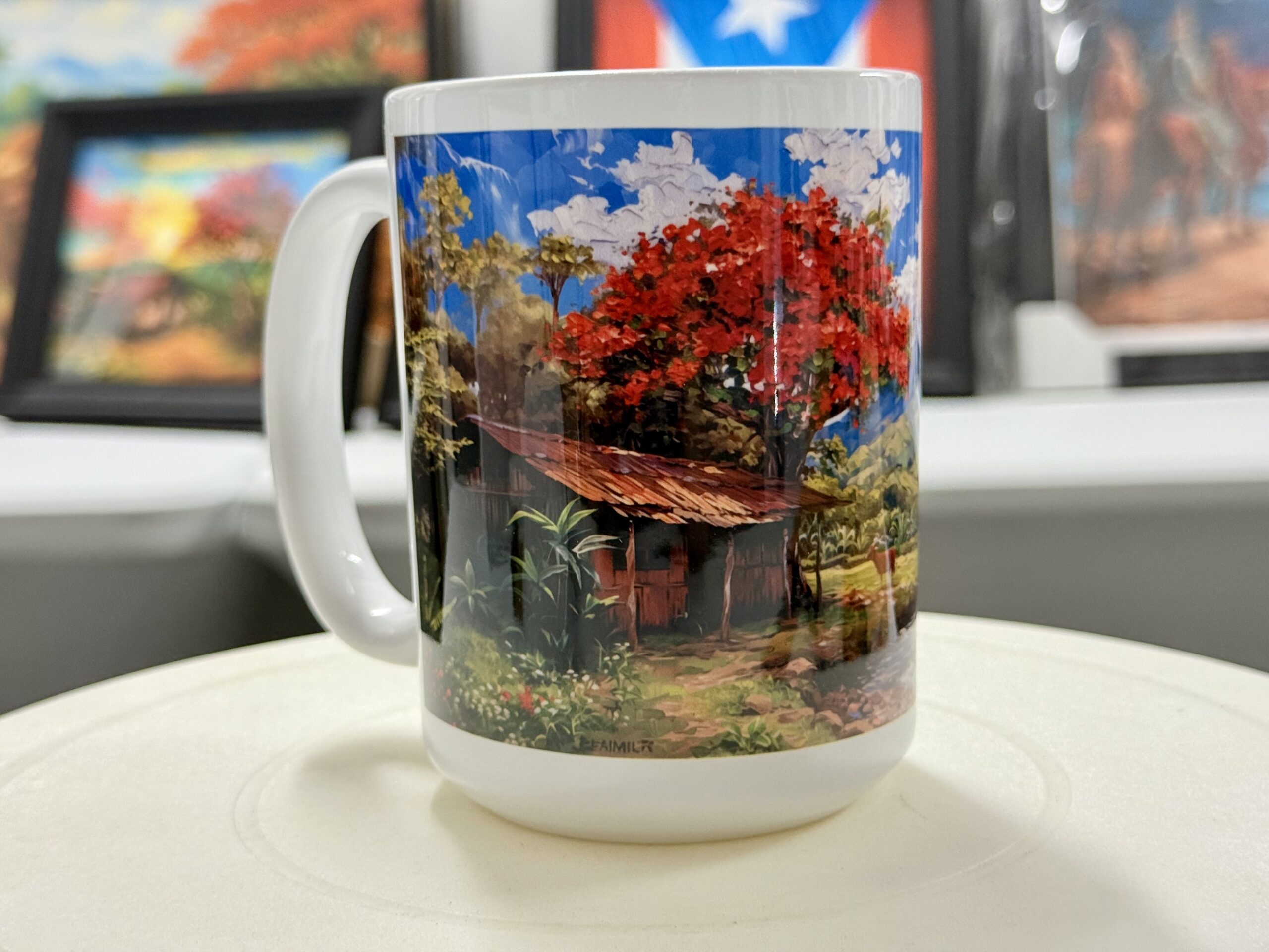 Taza de Cerámica 15oz. - Flamboyán y Casita de Campo