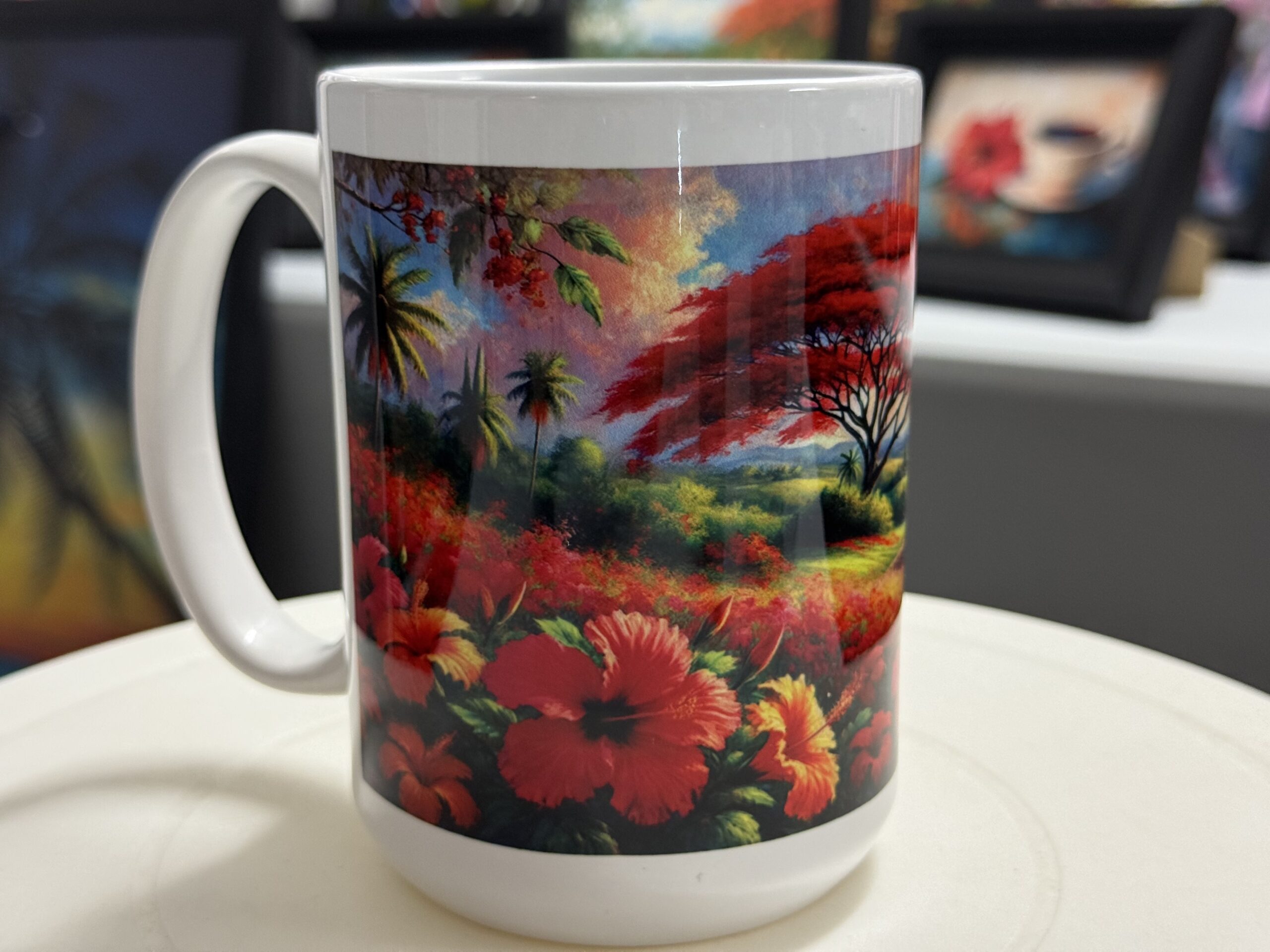 Taza de Cerámica 15oz. - Flamboyán y Amapolas